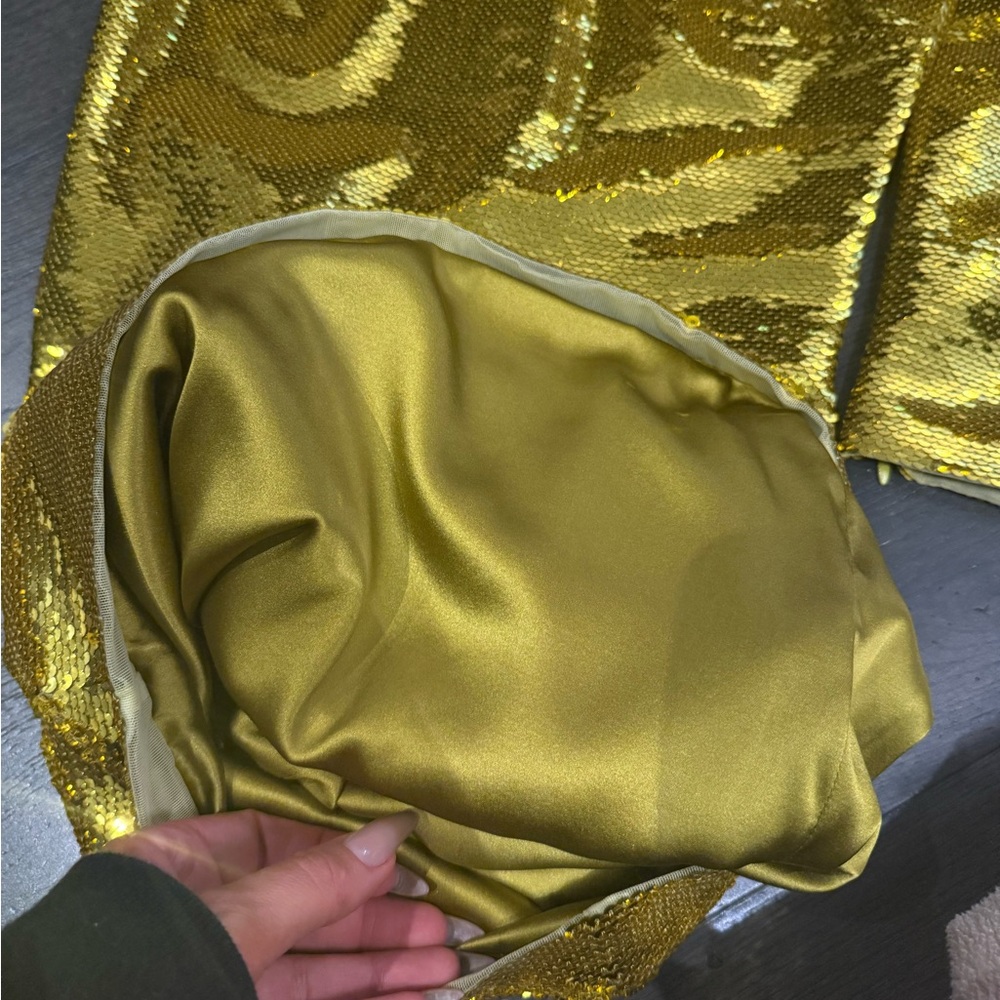 Tom Ford Gold Liquid Sequin Mini Dress Long Sleeve EU 36 NWT party birthday - Picture 12 of 15